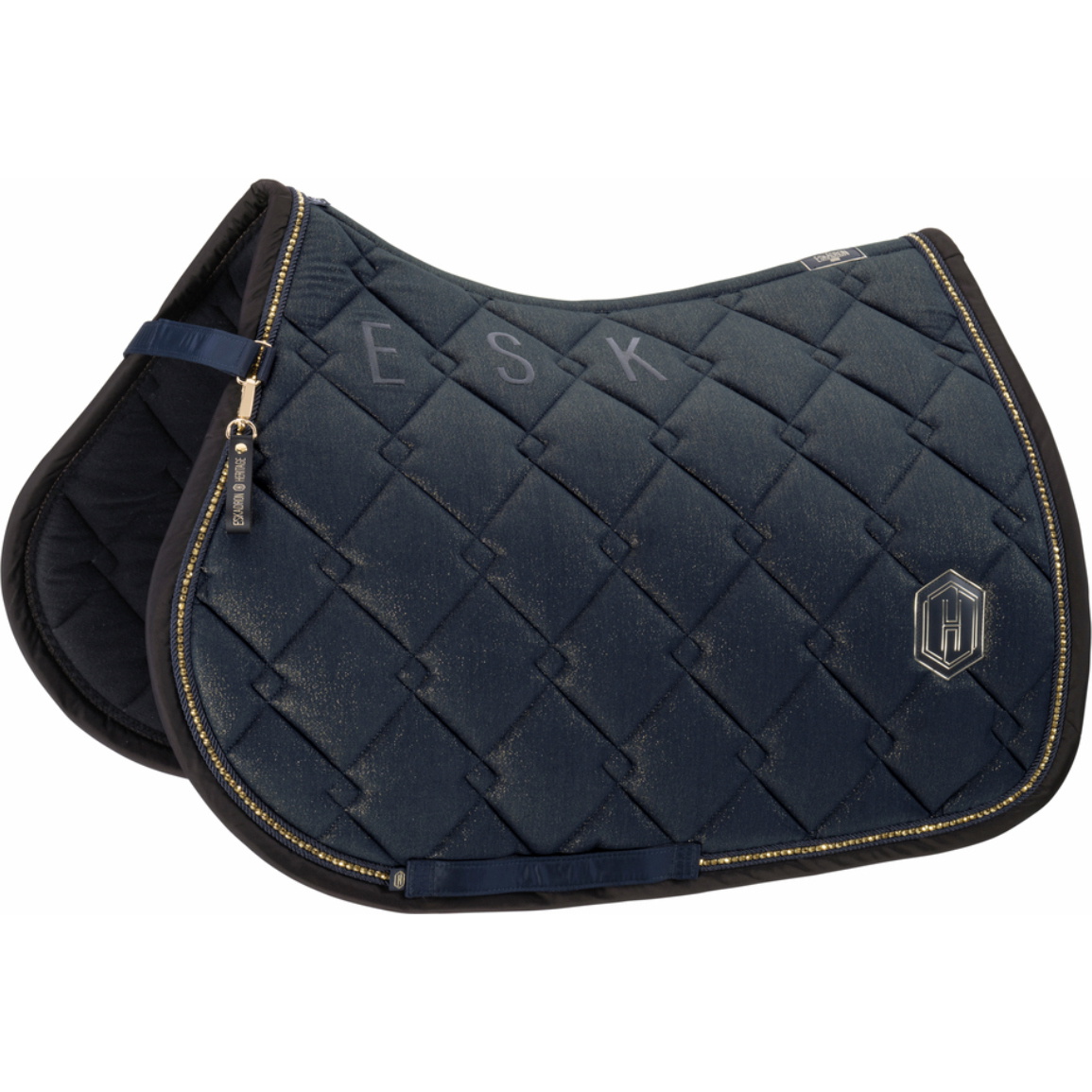 2025 Eskadron Heritage Cotton Glitter Crystal Saddle Cloth 211358 423 380 - Navy